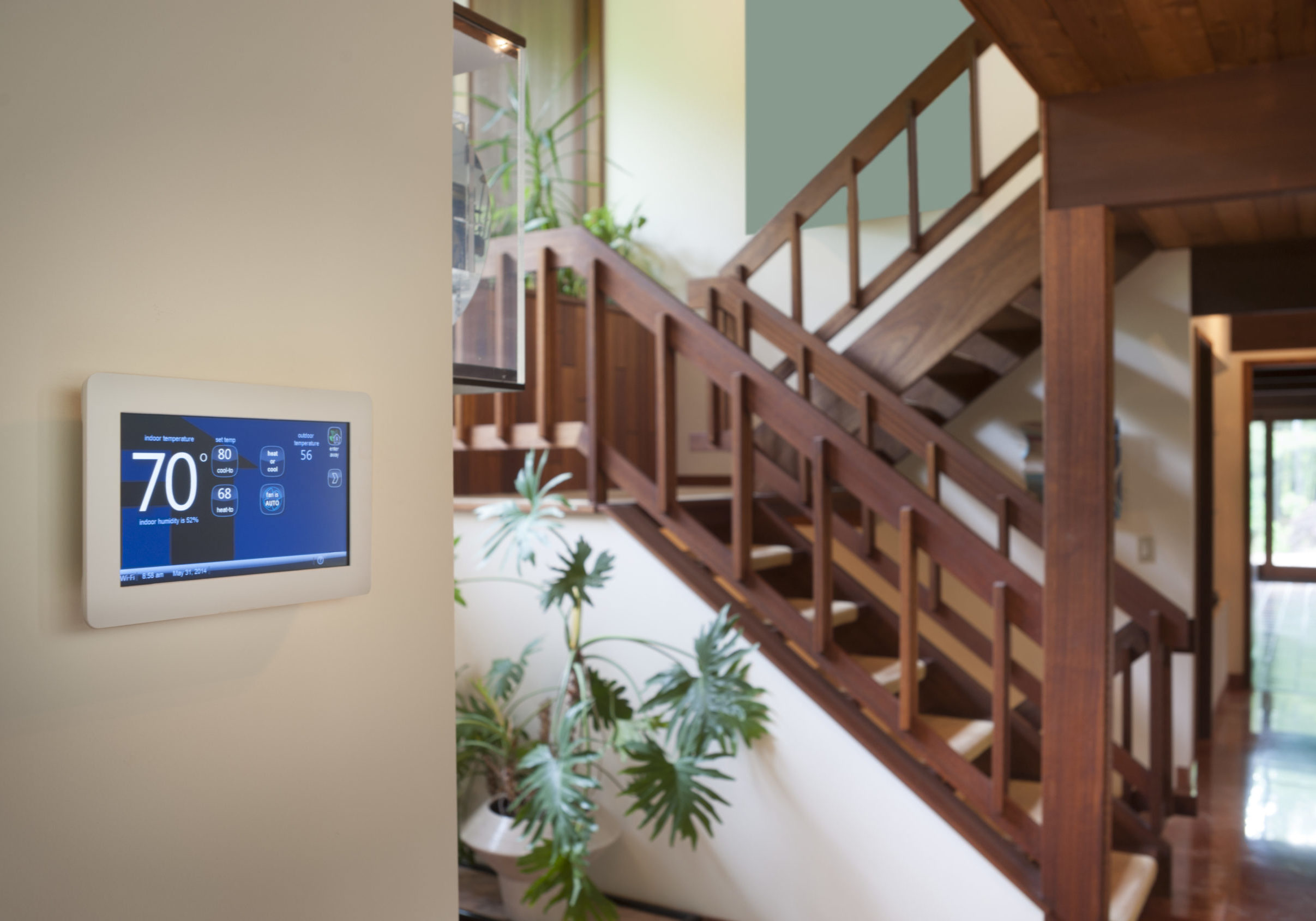 Smart wall energy control thermostat